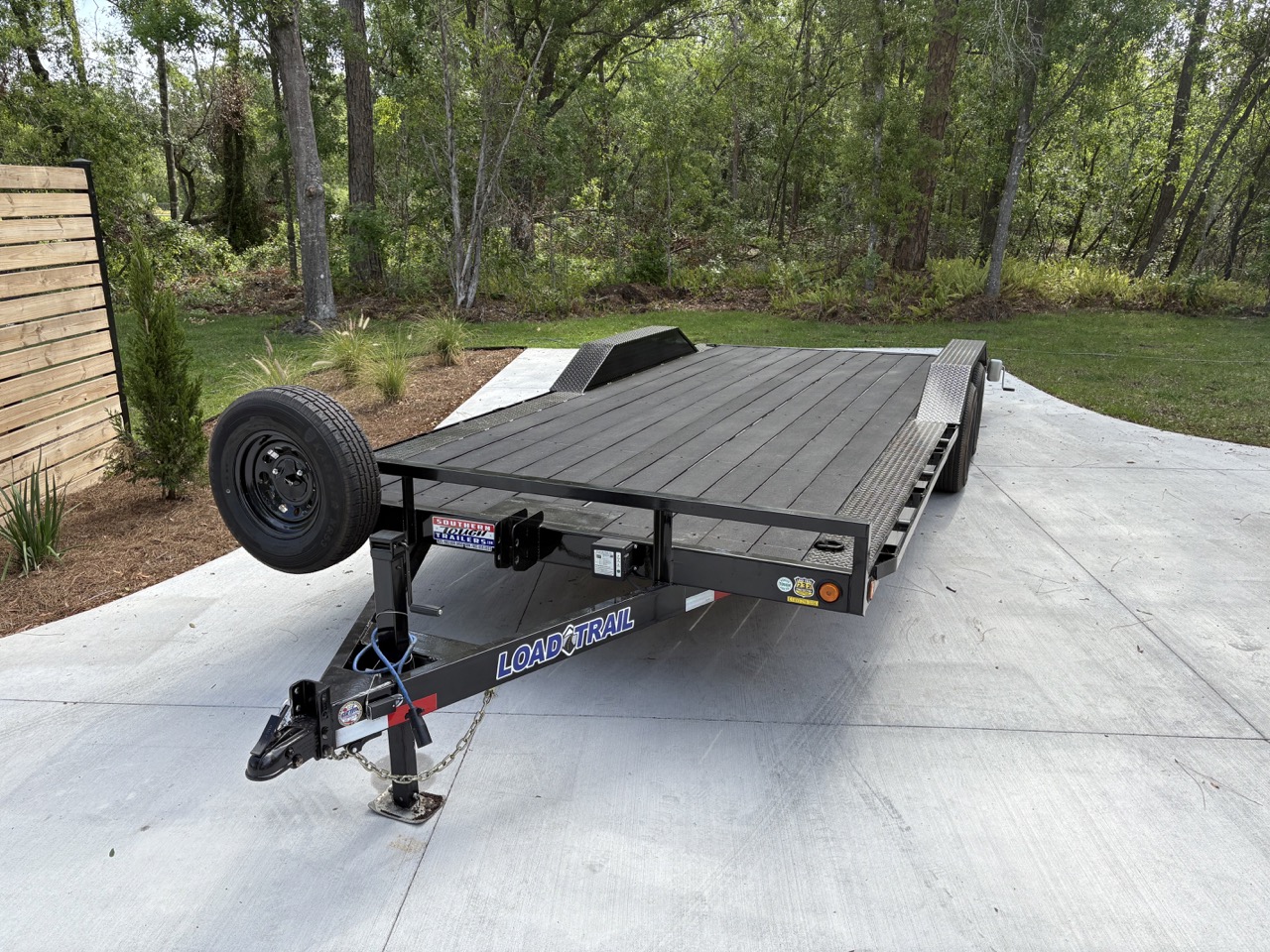 20ft Load Trail Car Hauler - Angle View with Branding